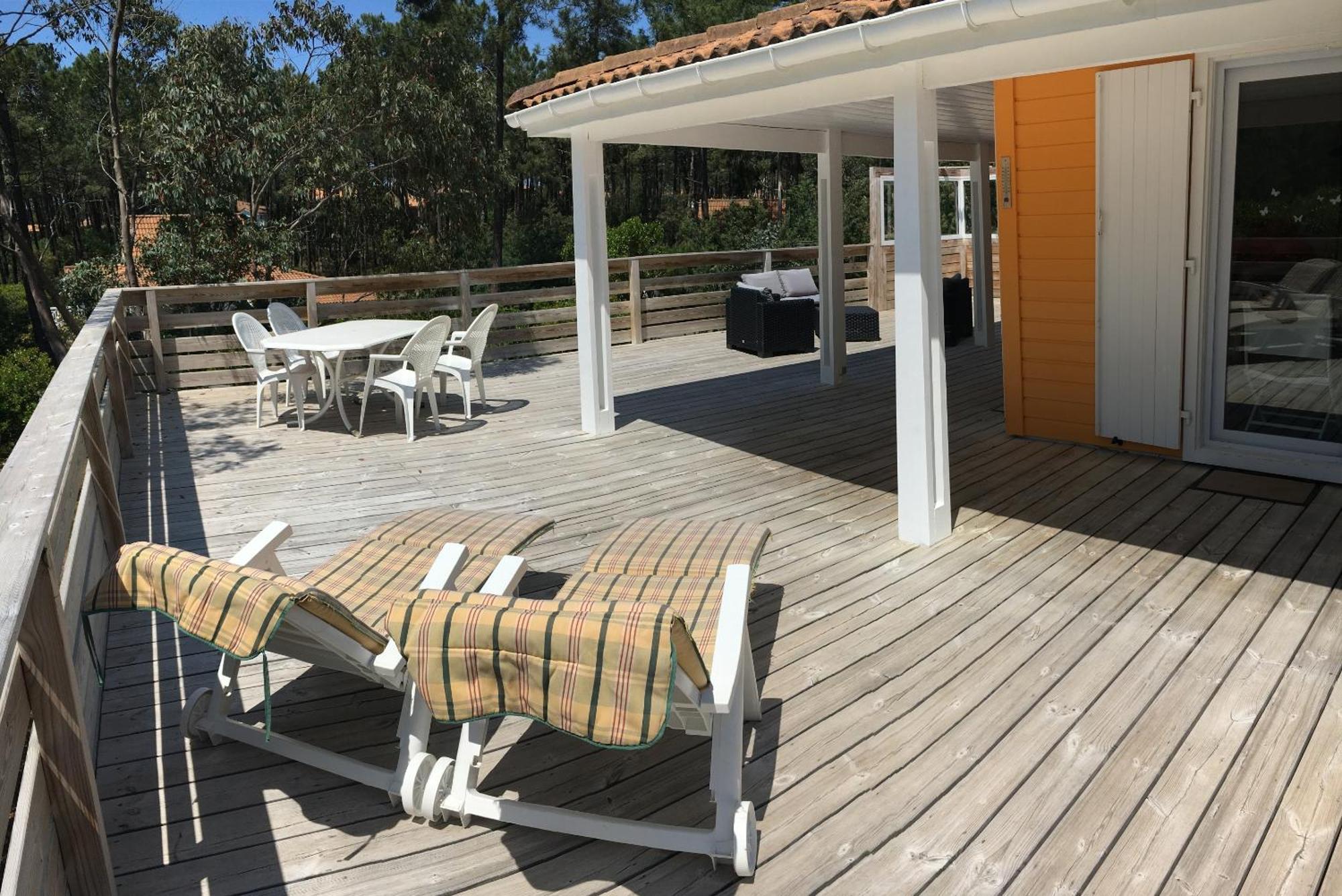 Chalet Orange Naturiste La Jenny Le Porge Eksteriør bilde